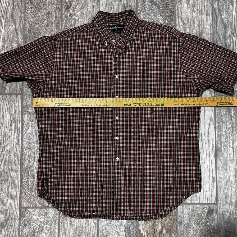 Men's Ralph Lauren Blake Collection Plaid Button Down Short Sleeve Shirt Size XL - Picture 7 of 7